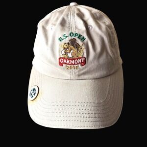 USGA 2016 US Open Oakmont Golf Hat Khaki Adjustable USGA Member 40th Anniversary
